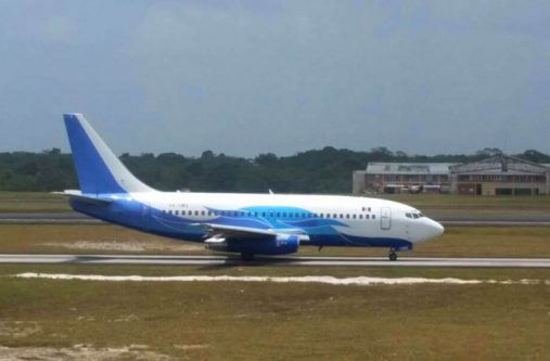 EasySky22 Easy Sky’s Boeing 732 aircraft “taxiing” for take-off around midday on Tuesday as it prepared to depart the CJIA
