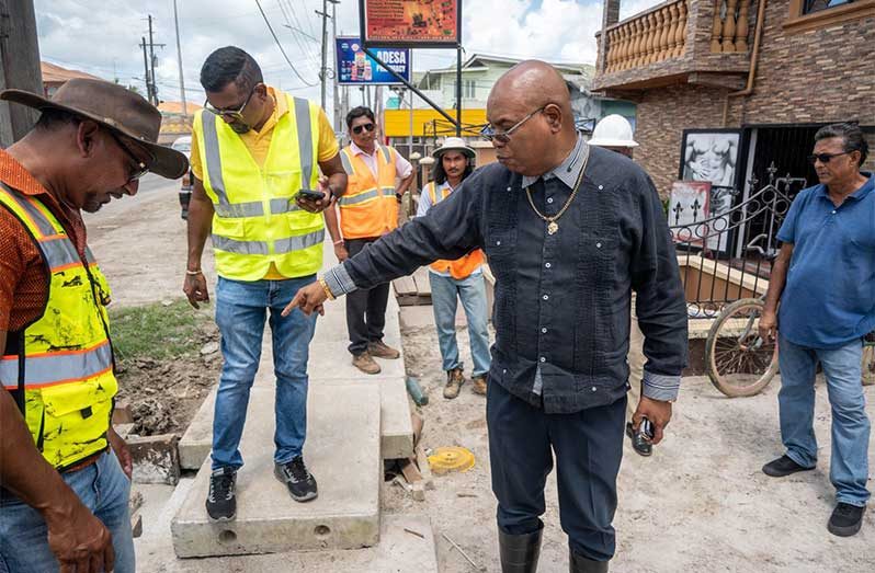 Minister of Public Works, Bishop Juan Edghill, assesses the pace of works and implements traffic strategies to ease congestion