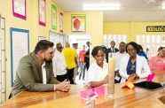 President Ali interacts with students and teachers at the Yarrowkabra Secondary School