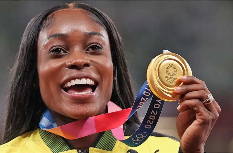 Jamaican sprinter, Elaine Thompson-Herah, won three gold medals at the Tokyo Games in 2021.