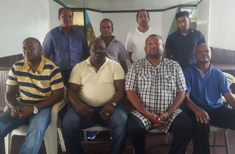 The newly elected members of the Berbice Cricket Board. (Rajiv Bisnauth photos)