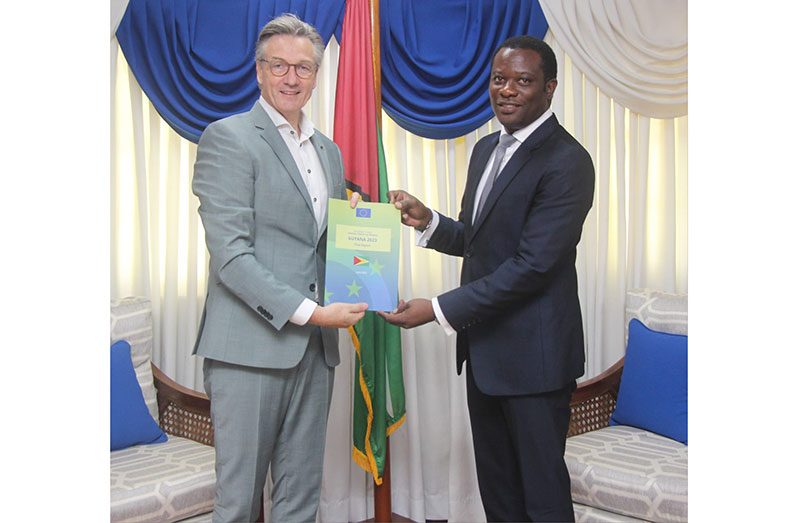 Minister of Foreign Affairs and International Co-operation, Hugh Hilton Todd, on Wednesday received a courtesy call from His Excellency René van Nes, Ambassador of the European Union to Guyana.