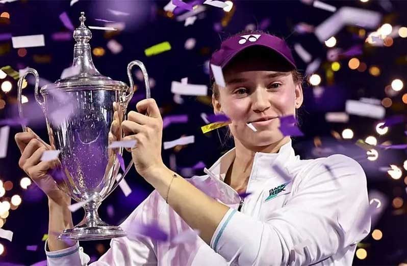 Elena Rybakina sealed her 45th hard court win of 2025