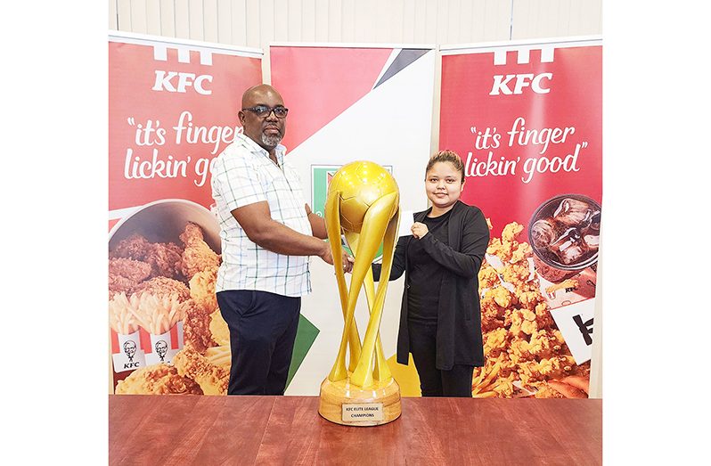 from left ( Second VP Rawlston Adams and KFC Representative Charmaine Farnum.)
