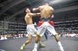 Roger Saldana (left) and Elton Dharry went toe-to-toe in a close fight (Sean Devers photos)