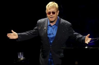 Singer Elton John performs at the Hillary Victory Fund "I'm With Her" benefit concert for U.S. Democratic presidential candidate Hillary Clinton at Radio City Music Hall in the Manhattan borough of New York City, March 2, 2016. REUTERS/Mike Segar