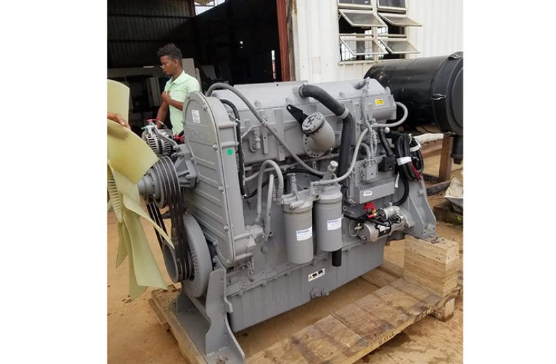 The replacement engine soon after it arrived at the community.
