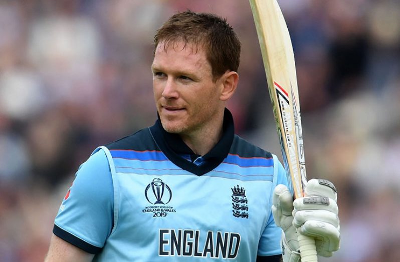 Eoin Morgan struck 17 sixes in his 148 as England thrash Afghanistan at the World Cup. (Credit: DIBYANGSHU SARKAR/AFP/Getty Images)
