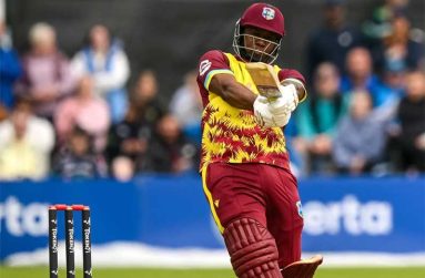 Evin Lewis cracked a quickfire fifty  •  Sportsfile via Getty Images