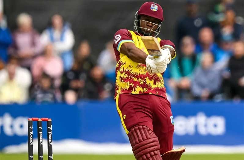 Evin Lewis cracked a quickfire fifty  •  Sportsfile via Getty Images