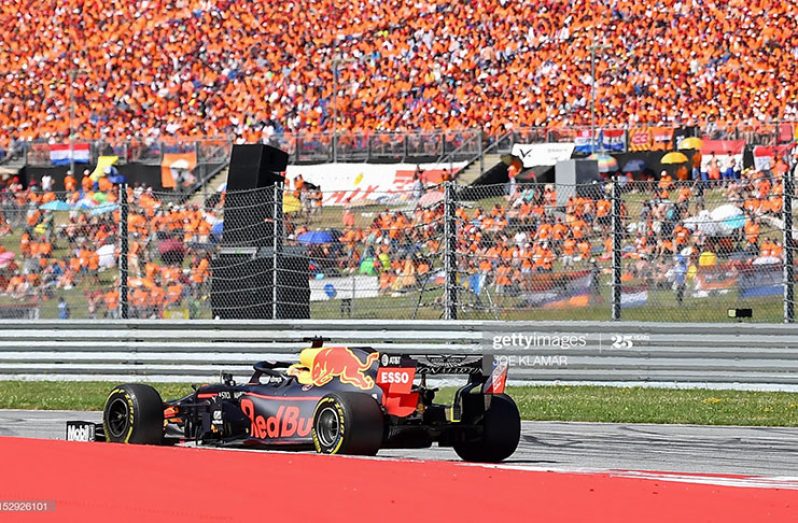 Red Bull Racing's Dutch driver Max Verstappen steers his car during the Austrian Formula One Grand Prix in Spielberg on June 30, 2019. (Photo by JOE KLAMAR / AFP) (Photo credit should read JOE KLAMAR/AFP via Getty Images)