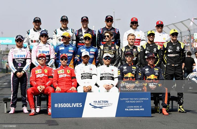 The drivers pose for the F1 Class of 2019 photo before the F1 Grand Prix of Australia at Melbourne Grand Prix Circuit on March 17, 2019. (Photo by Robert Cianflone/Getty Images)