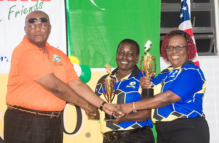 Barbados Female Pairs winners Winifred Harbin-Jones and Sharon Lynch. (Delano Willians photos)