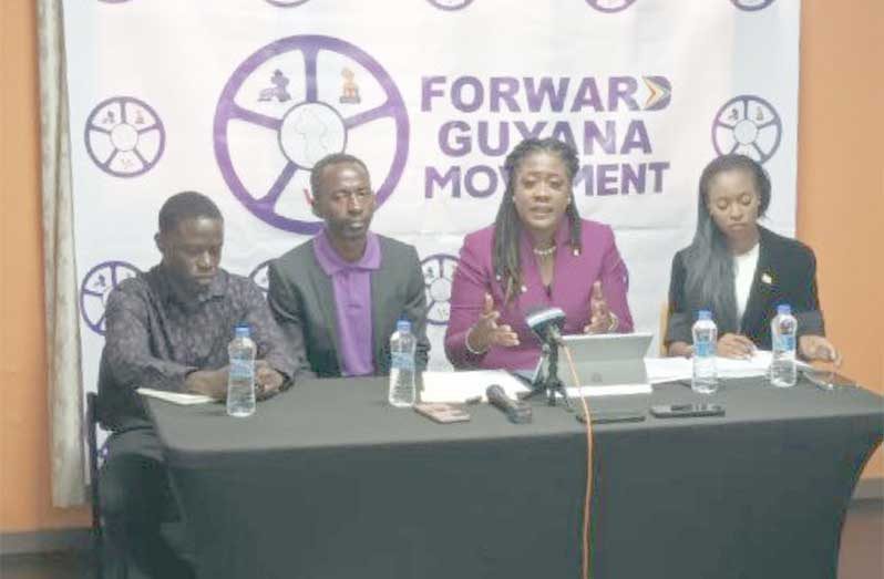 Members of the FGM at the party’s press conference on Wednesday