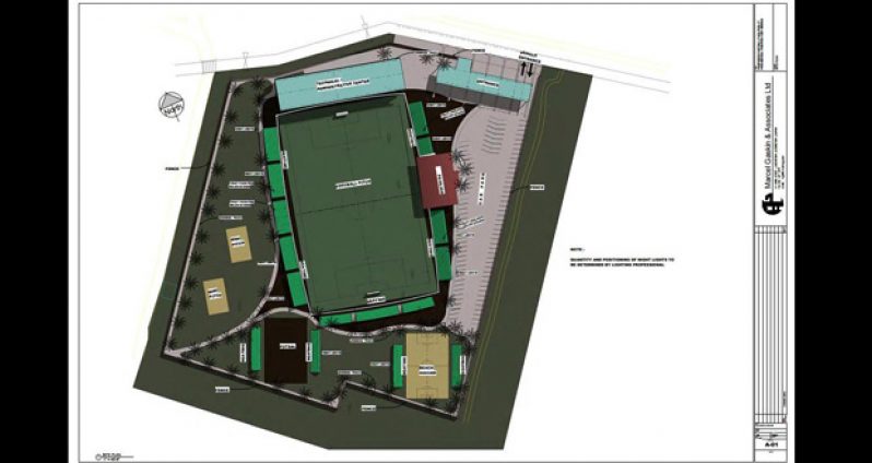 The conceptual design for Guyana’s FIFA Goal Project, done by architect Marcel Gaskin