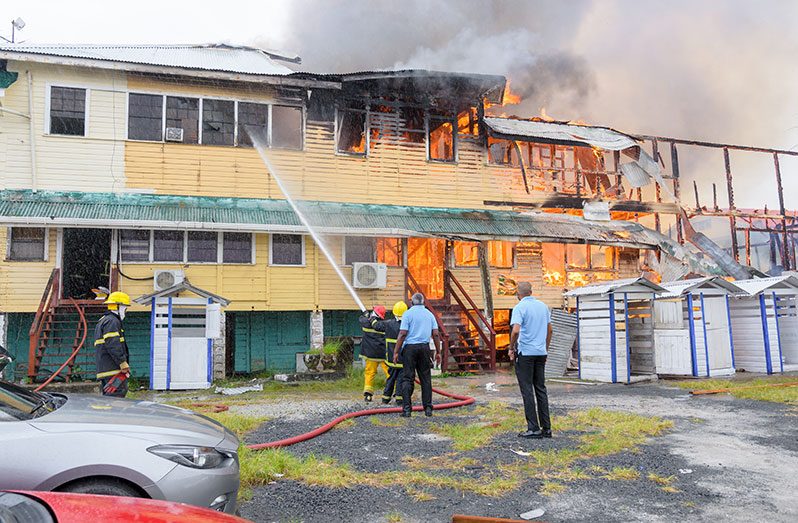 The massive fire at Police Headquarters, Eve Leary (Delano Williams photo)