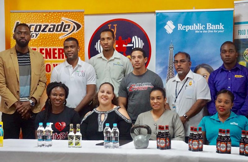 Sponsors and officials from the Guyana Fitness Games and Expo pose for a photo opportunity.