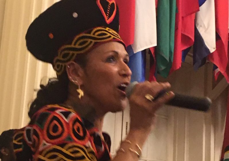 Sista Pat in action in the Hall of the Americas at the OAS Headquarters in Washington, DC, on February 22, 2020 (Photo by Francis Q. Farrier) 