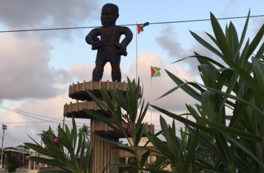 The 1763 Monument which is located at the eastern end of Brickdam in Georgetown, was designed by Corentyne-born Phillip Moore. (Photo by Francis Quamina Farrier)