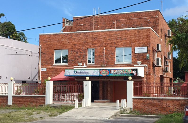 This impressive clay brick building located on Brickdam in Georgetown was once used as a Jehovah Witness Kingdom Hall (photo by F. Q. Farrier) 