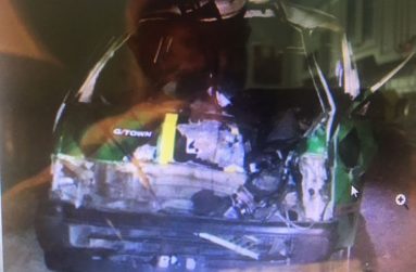 The remnants of a crashed minibus which took human lives
