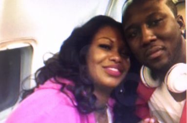 Felicia and Deque just after he had proposed to her in the airplane, flying at 31,000 feet over the Caribbean Sea. I was seated in the row just in front of them (Photo by Francis Q. Farrier)