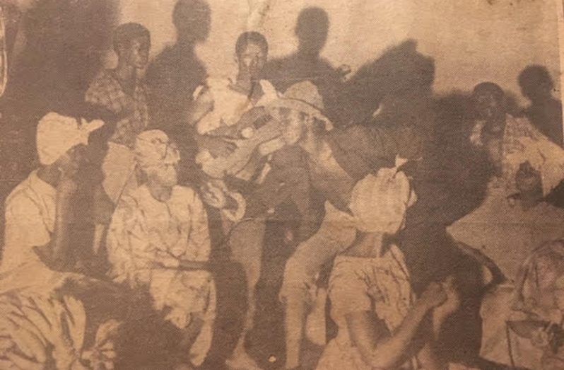 A scene from the play "The Promised Land" by Sydney King (Eusi Kwayana) at the 1965 British Guiana Drama Festival, which won the "Best Play" in the Junior Category.