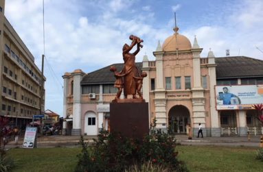 The statue of mother and children in front of the General Post Office in Accra, Ghana  (Photo by F.Q. Farrier)