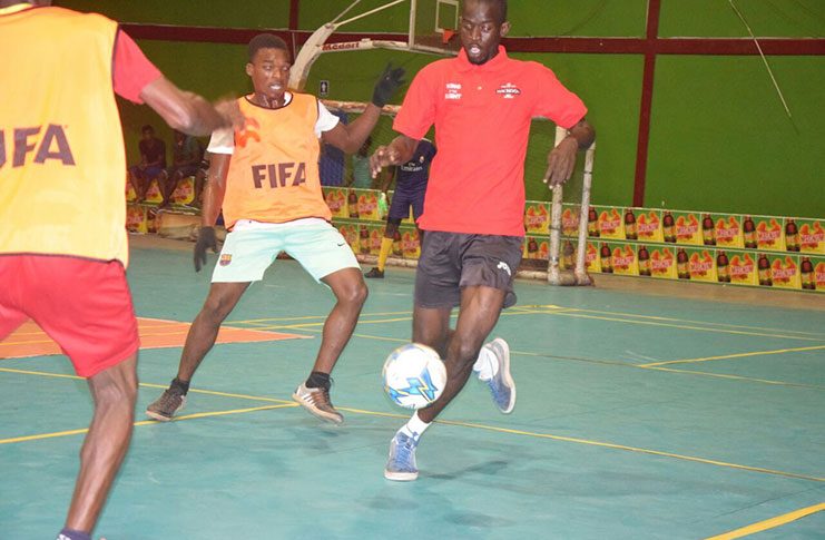 Part of the opening night’s action in the Legacy ‘Magnum Mash Cup’ at the National Gymnasium.