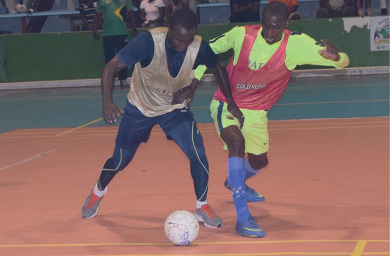 Recent futsal action at the National Gymnasium