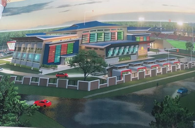 An artist's impression of what the multipurpose indoor sports facility will look like