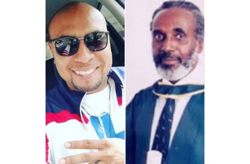 Fahmi Waddell, left, only son of the late political activist/journalist Ronald Waddell, right