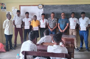 Representatives of the schools pose with Government M.P Faizal Jaferally and BCB officials