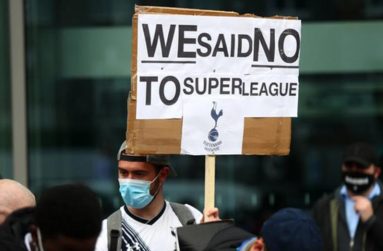 Tottenham Hotspur fans were among those who protested about the European Super League plans.