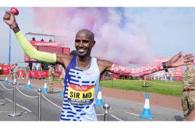 Mo Farah  finished fourth in the final race of his career at the Great North Run.