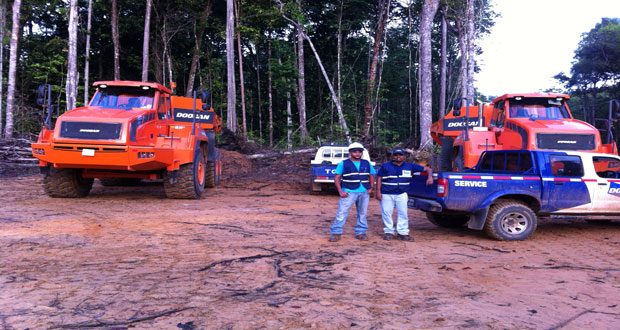 Some of the Doosan equipment that the youths of Linden will be trained to operate