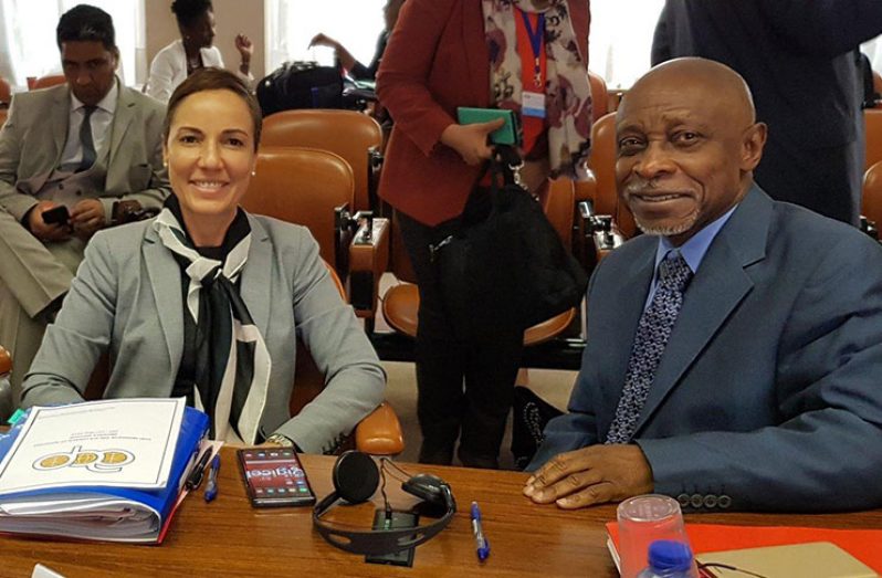 Foreign Secretary at the Ministry of Foreign Affairs, Carl B. Greenidge and Jamaican Minister of Foreign Affairs and Foreign Trade, the Honourable Kamina Johnson Smith