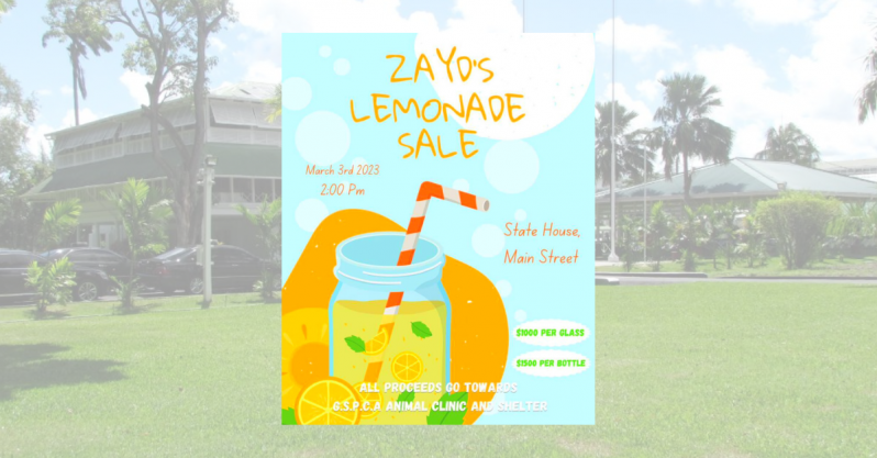 First Son hosts lemonade sale to raise funds for animal clinic, shelter