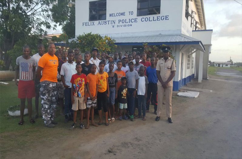 Members of the youth club with ASP Fredericks