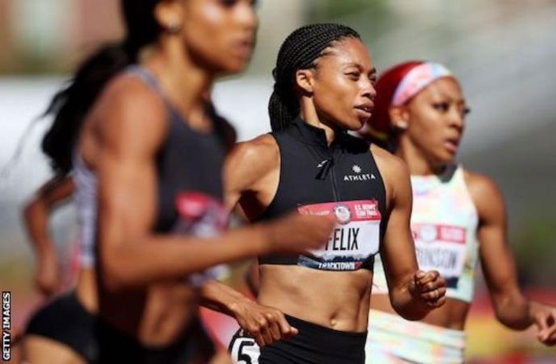 Allyson Felix made her Olympic debut in Athens in 2004