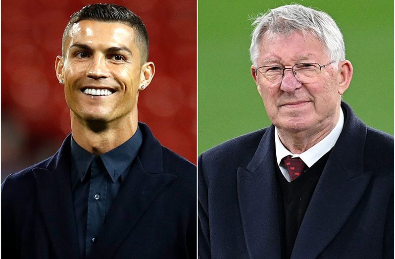 Cristiano Ronaldo, left, and Sir Alex Ferguson