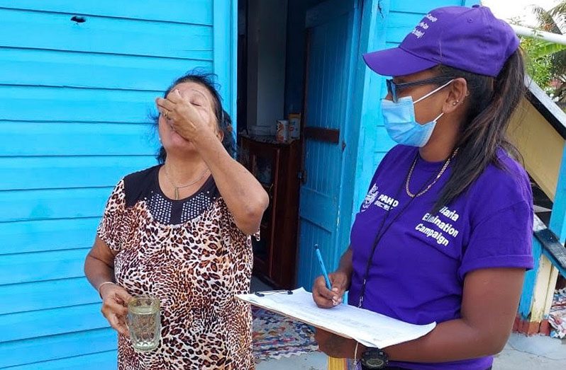 A Region Two resident taking her filaria pills