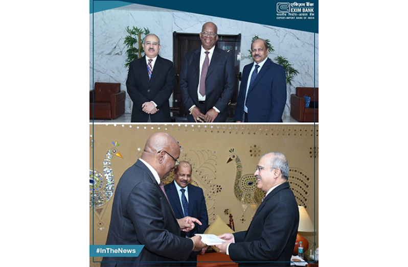 Finance Minister, Winston Jordan, paid a visit to Export-Import Bank of India, along with Dr. Gobind Ganga, Governor of the Bank of Guyana (EXIM Bank photo)