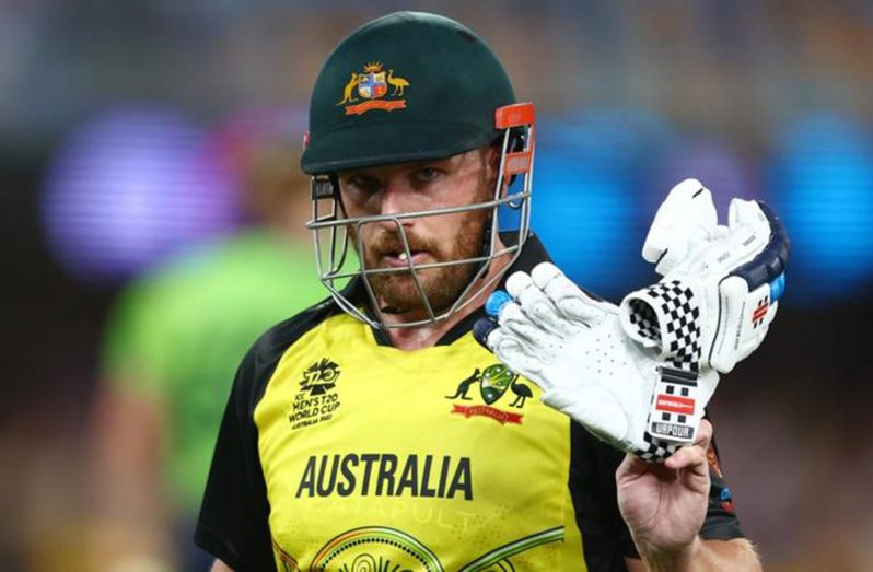 Aaron Finch hit 63 in his final international innings against Ireland at the 2022 Men's T20 World Cup