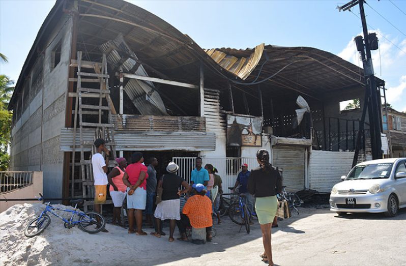 Benjamin's Bakery was completely destroyed by a fire of unknown origin. [Navendra Seoraj photo]