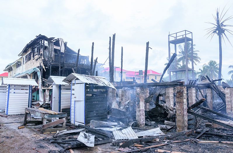 The massive blaze at Eve Leary on Saturday (Delano Williams photos)