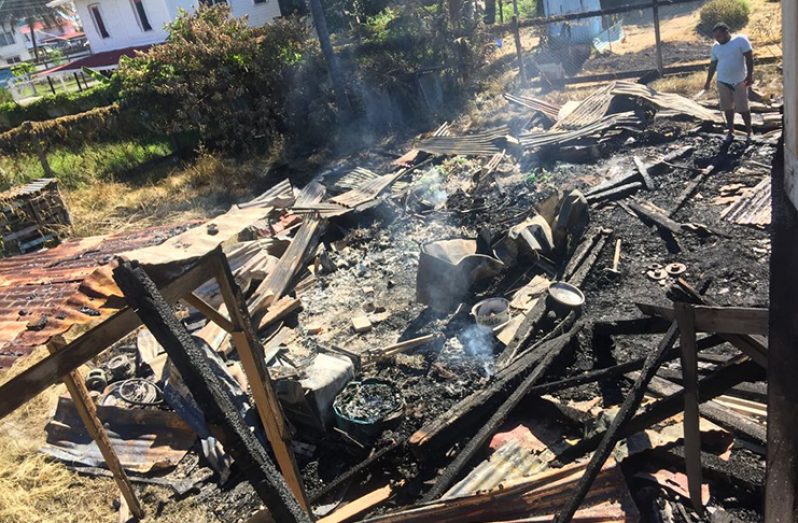 The aftermath of the fire that gutted the Lot 58 Clifton Village, East Berbice, Corentyne home