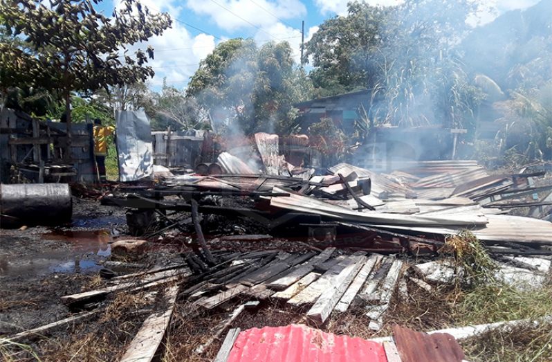 The remains of the house.