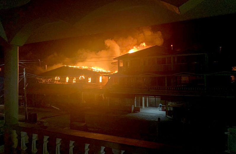 The fire-ravaged ND&S furniture factory at La Jalousie, West Coast Demerara