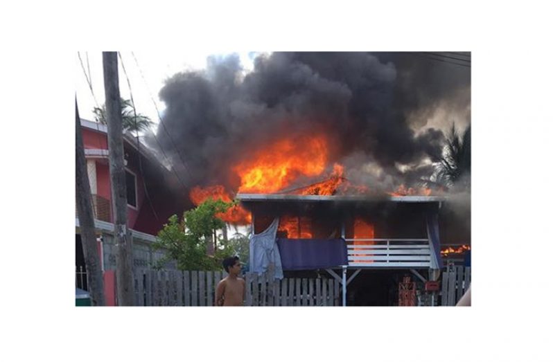 The house on fire. (Nandanie Sewdyal photo)